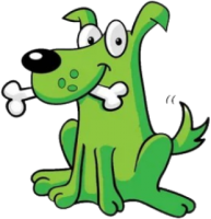 a green doggy friend